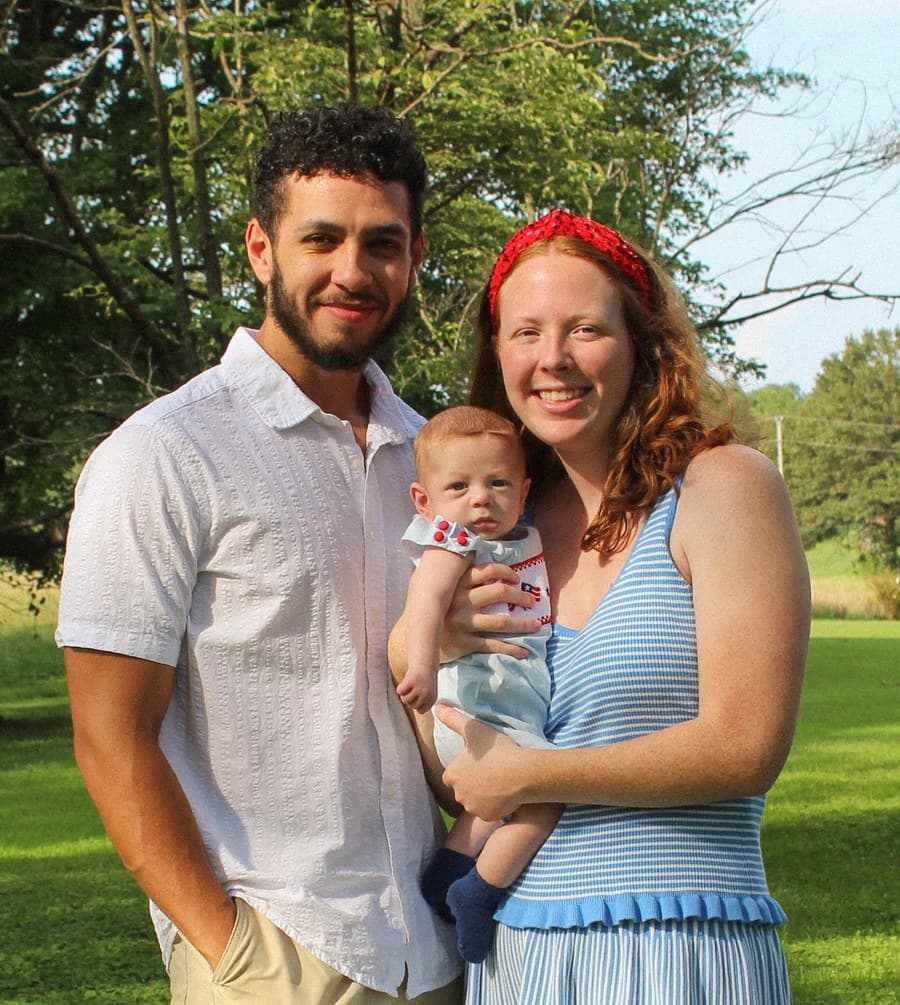 Avery with his wife and son